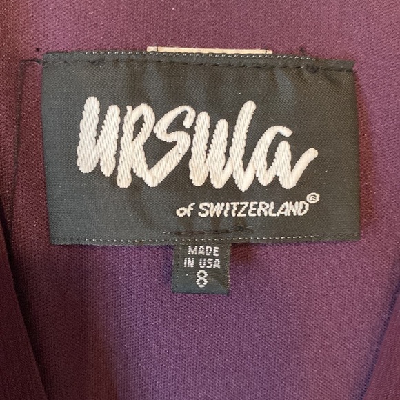 Ursula Size 8 Chiffon Floor Length Dress in Raisin w/ Statement Piece & V Neck - Picture 9 of 10